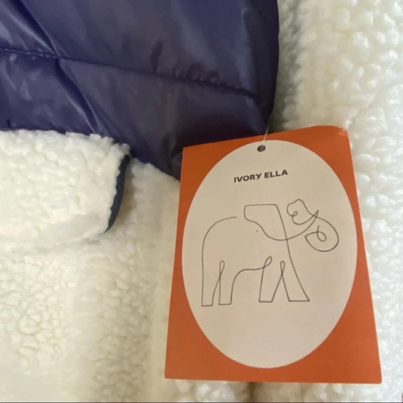 Ivory Ella Sherpa Puffer Mixed Media Women's Hooded Jacket Small NWT - Picture 3 of 11